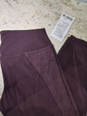 lululemon athletica Plum Purple Leggings with Lace Panel